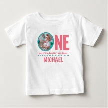 1ER ANNIVERSAIRE VÊTEMENTS DE BÉBÉ PHOTO ET TEXTE 