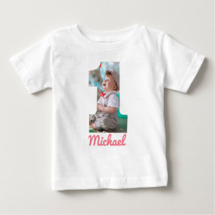 T-SHIRT POUR BÉBÉ 1ER ANNIVERSAIRE VÊTEMENTS DE BÉBÉ PHOTO PERSONNAL