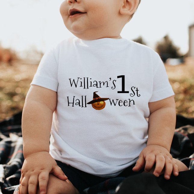 T-shirt Pour Bébé 1er Citrouille Halloween personnalisé (Créateur téléchargé)