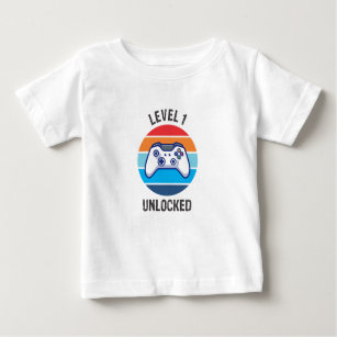T-shirt Pour Bébé 1er Joueur d'anniversaire Niveau 1 
