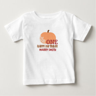T-shirt Pour Bébé 1er Joyeux anniversaire Citrouille décoratif Modif