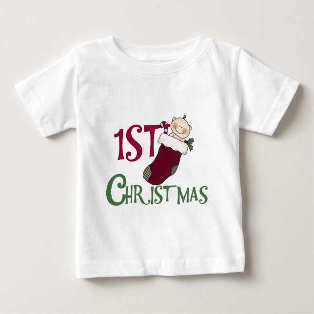 T-shirt Pour Bébé 1er Noël-bébé en stock (Devant)