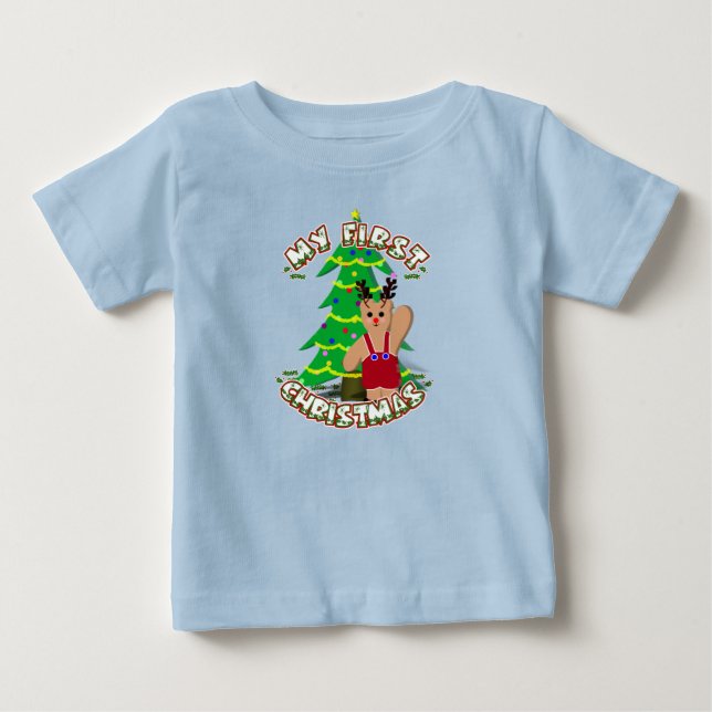 T-shirt Pour Bébé 1er Noël du bébé (Devant)