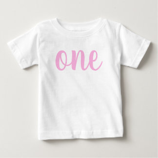 T-shirt Pour Bébé 1er premier anniversaire bébé fille rose un curieu