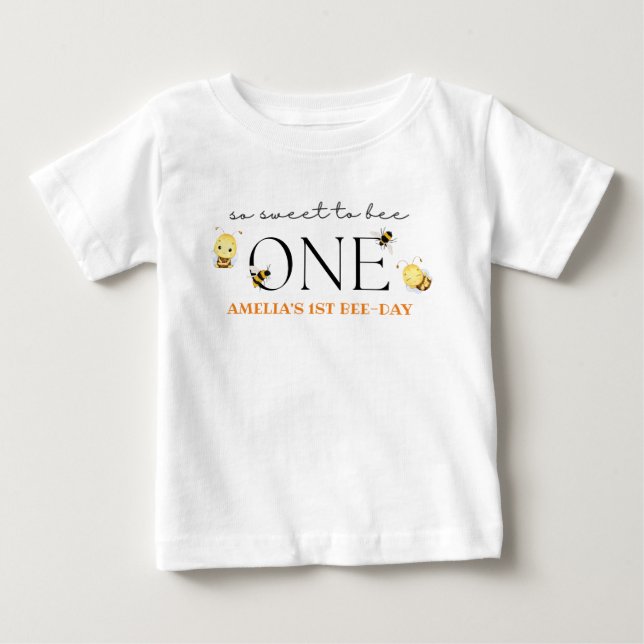 T-shirt Pour Bébé 1ère Chemise apicole, anniversaire d'abeille (Devant)