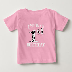 T-shirt Pour Bébé 1ère impression de vache d'anniversaire