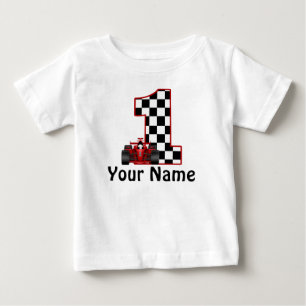 T-shirt Pour Bébé 1ère voiture de course d'anniversaire Chemise pers