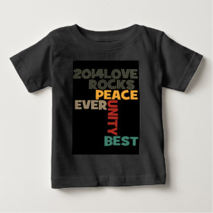 T-shirt Pour Bébé 2014 Love Rocks Peace Art Imprimer
