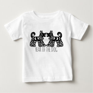 T-shirt Pour Bébé 2 Chiens Pour Le Nouvel An Chinois 2018 W Baby Tee