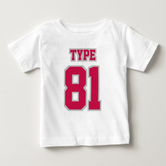 T-shirt Pour Bébé 2 Côté BLANC CRIMSON ARGENT Football Col Col (Devant)
