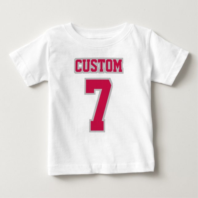 T-shirt Pour Bébé 2 Côté BLANC CRIMSON ARGENT Tutu Football Babywear (Devant)