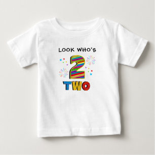 T-shirt Pour Bébé 2 Deux Deuxième GRANDE Étoile Fun d'anniversaire F