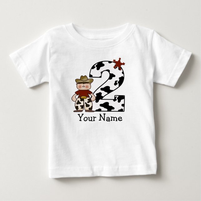 T-shirt Pour Bébé 2e anniversaire Cowboy (Devant)