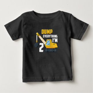 T-shirt Pour Bébé 2e anniversaire garçon Toddler Construction Camion