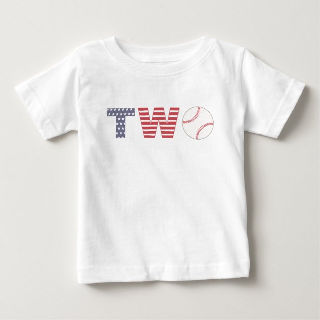 T-shirt Pour Bébé 2e tenue d'anniversaire, fête de baseball, photo-p (Devant)