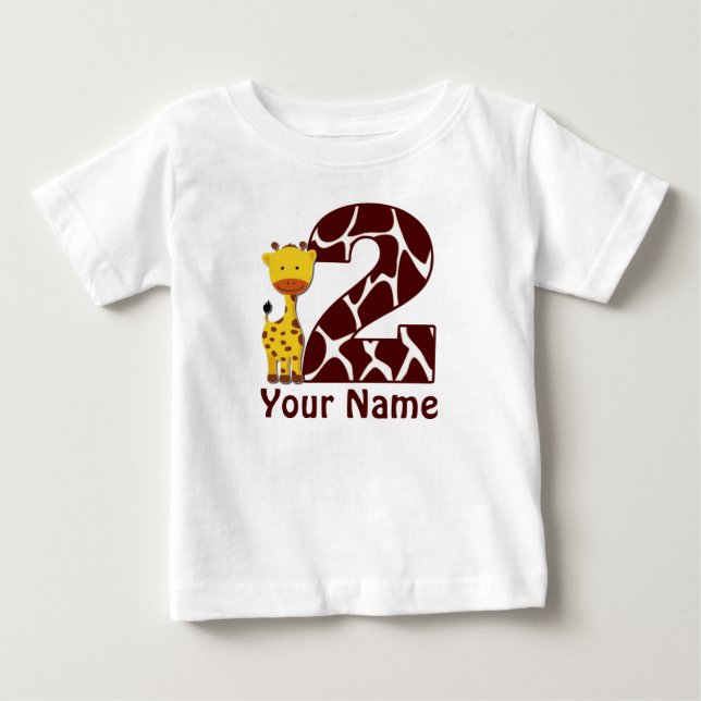 T-shirt Pour Bébé 2ème Chemise personnalisée par girafe (Devant)
