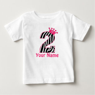 T-shirt Pour Bébé 2ème Chemise personnalisée par zèbre rose