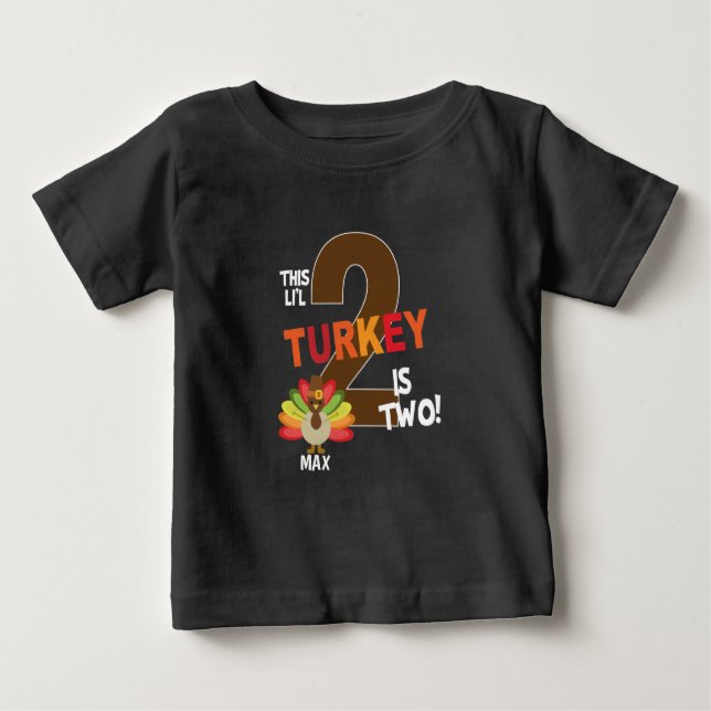T-shirt Pour Bébé 2ème fête d'anniversaire d'action de grâce li'l tu (Devant)