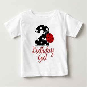T-shirt Pour Bébé 2ème Fille d'anniversaire - coccinelle - 2 Madame