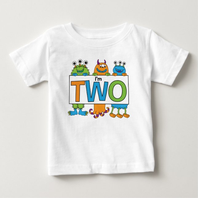 T-shirt Pour Bébé 2ème Pièce en t de monstre d'anniversaire (Devant)