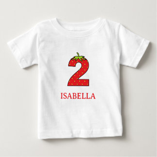T-shirt Pour Bébé 2nd Birthday strawberry theme Party 