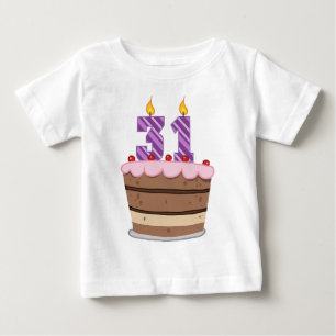 T-shirt Pour Bébé 31 ans sur le gâteau d'anniversaire
