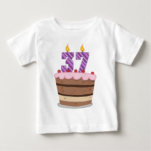 T-shirt Pour Bébé 37 ans sur le gâteau d'anniversaire