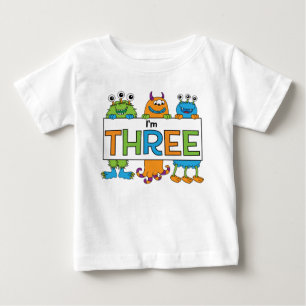 T-shirt Pour Bébé 3ème Pièce en t de monstre d'anniversaire