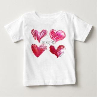 T-shirt Pour Bébé 4 Coeurs d'Amour Bébé mignon Longues Manches T Deu