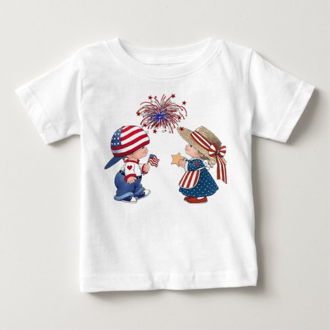 T-shirt Pour Bébé 4 juillet (Devant)