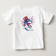 4 juillet de requin patriotique bleu rouge
