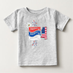 T-shirt Pour Bébé 4 juillet/été/Mississippi été