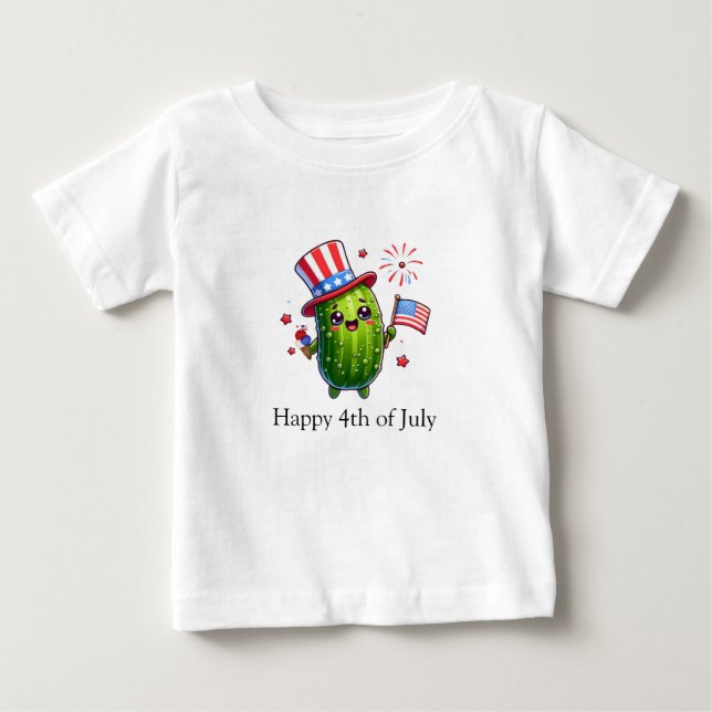 T-shirt Pour Bébé 4 juillet petit caractère de chiche (Devant)