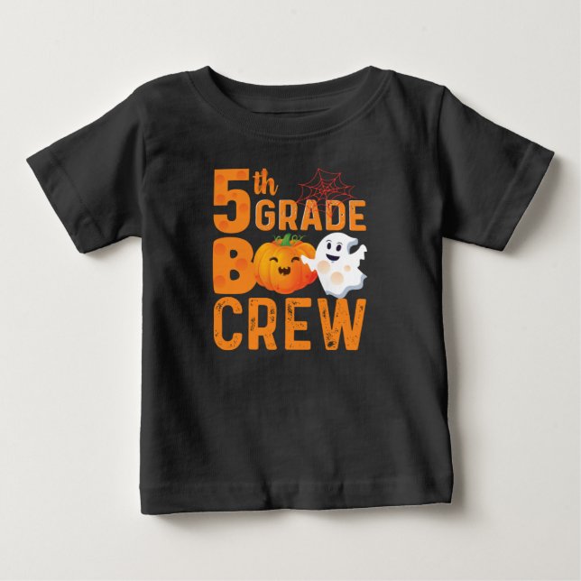 T-shirt Pour Bébé 5e année Boo Crew Halloween Cute Citrouille (Devant)