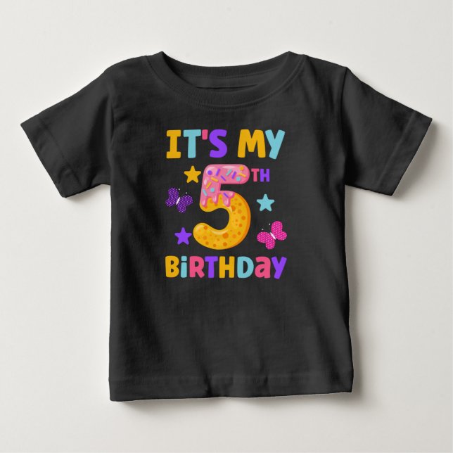 T-shirt Pour Bébé 5e anniversaire (Devant)