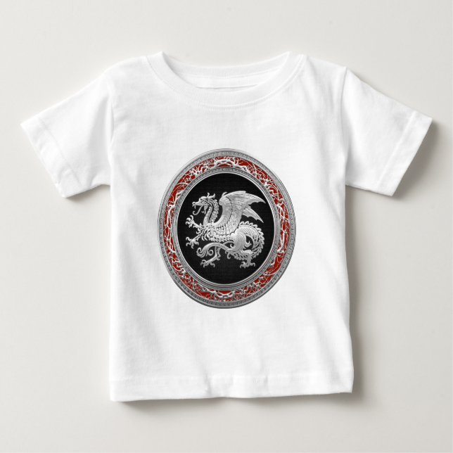 T-shirt Pour Bébé [600] Dragon islandais, Landvæ ttir [Argent] (Devant)