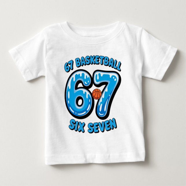 T-shirt Pour Bébé 67 Basketball Six Seven Sports Meme Tee (Devant)