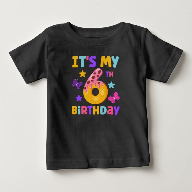 T-shirt Pour Bébé 6e anniversaire (Devant)