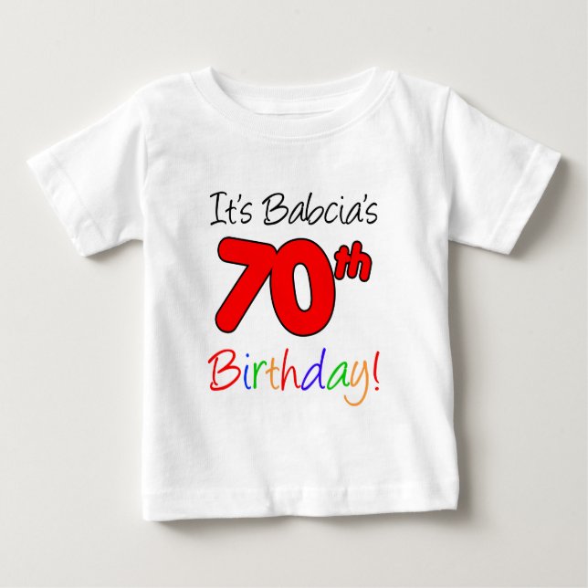 T-shirt Pour Bébé 70e anniversaire de Babcia (Devant)