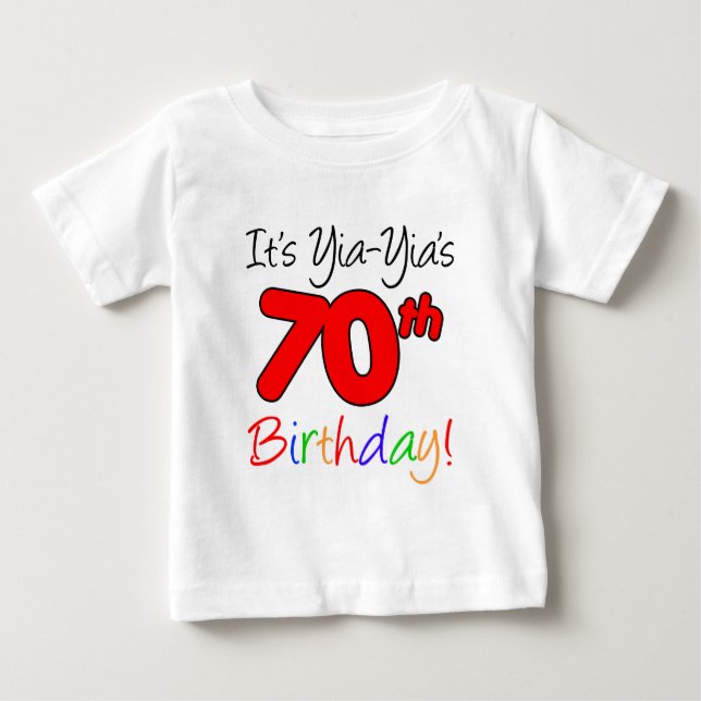 T-shirt Pour Bébé 70e anniversaire de Yia-Yia (Devant)