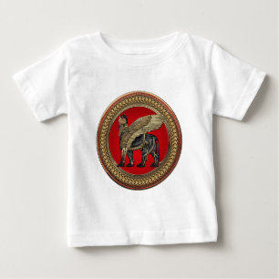 T-shirt Pour Bébé [900] Lion ailé assyrien : Or et Lamassu noir