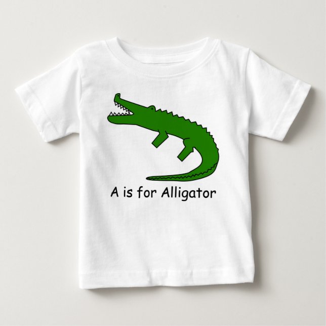 T-shirt Pour Bébé A est pour Alligator (Devant)
