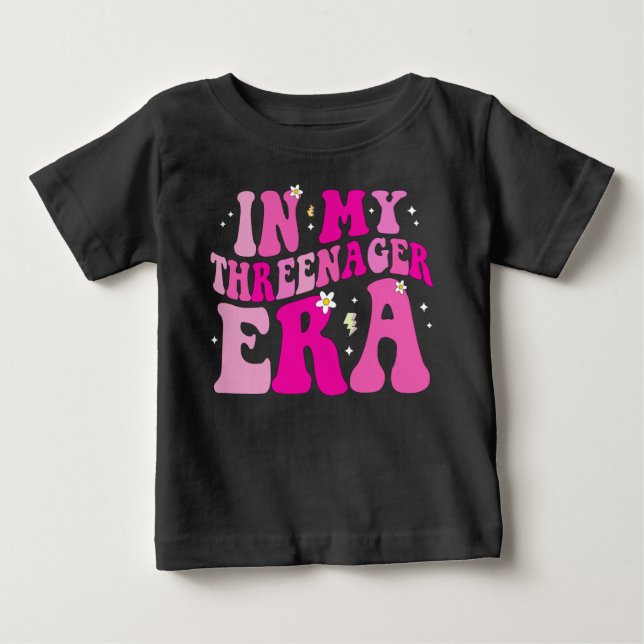 T-shirt Pour Bébé À mon ère de trois ans (Devant)