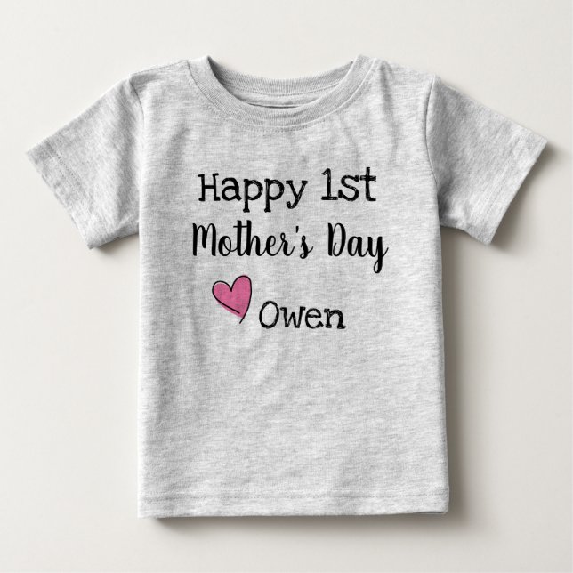 T-shirt Pour Bébé Ă?re chemise heureuse de jour de mères (Devant)