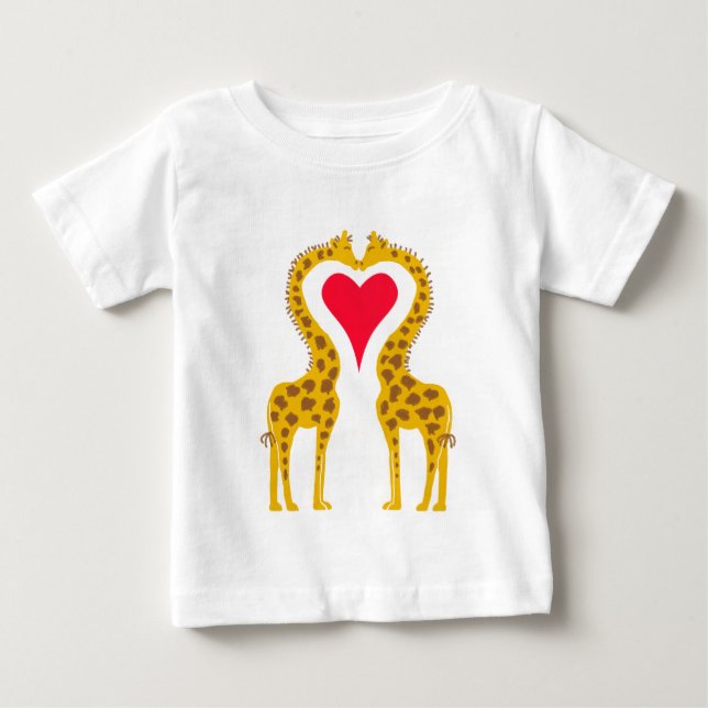 T-shirt Pour Bébé a rendu amoureux girafes (Devant)