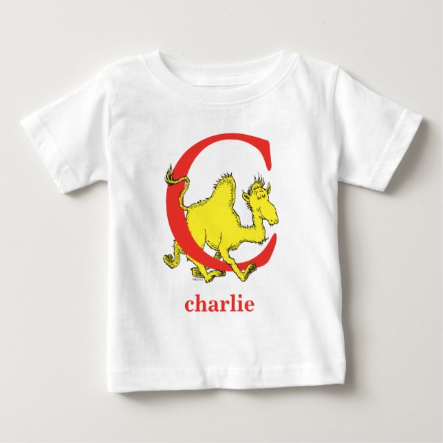 T-shirt Pour Bébé ABC du Dr Seuss : Lettre C - Rouge | Ajouter Votre (Devant)