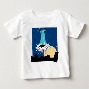 T-shirt Pour Bébé Abduction de vache à UFO