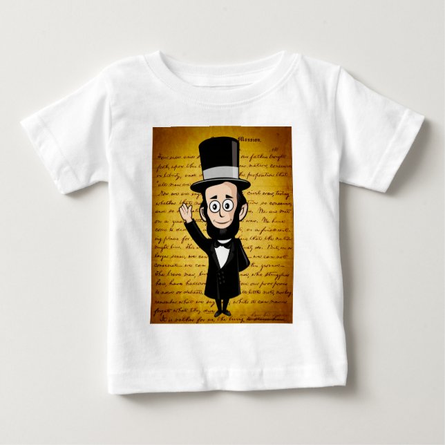 T-shirt Pour Bébé Abe honnête et son adresse de Gettysburg (Devant)