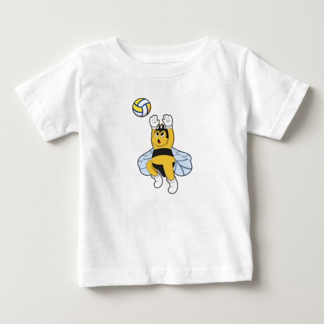 T-shirt Pour Bébé Abeille aux sports de volley-ball (Devant)