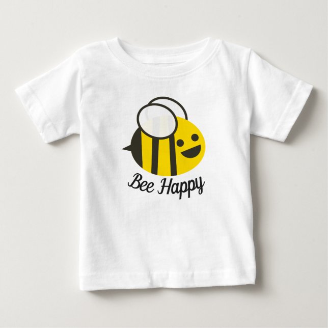 T-shirt Pour Bébé Abeille mignonne Heureuse Bumble Bee (Devant)